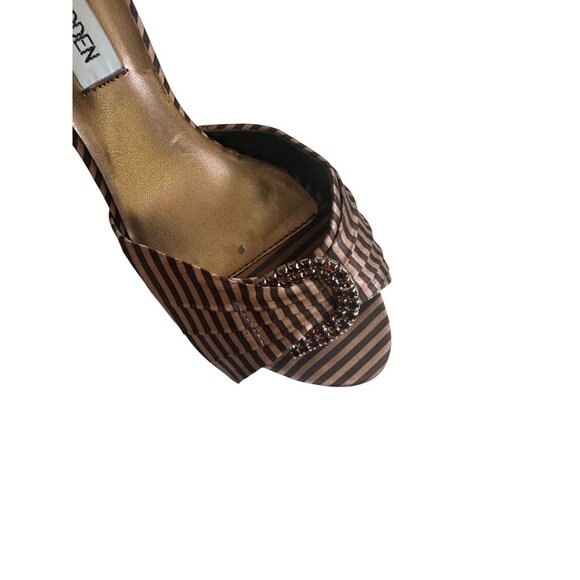 STEVE MADDEN Dolce Brown Striped D’Orsay Heels Size 6.5 - Picture 5 of 8